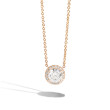 1 Carat Round Diamond Halo Necklace in 14K Rose Gold