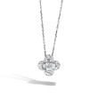 Diamond Clover Pendant and Gold Necklace in White Gold