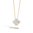 Diamond Clover Pendant Yellow Gold Necklace