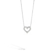 Mini Diamond Heart Pendant in White Gold
