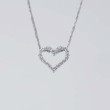 Open Heart White Gold Diamond Pendant on Adjustable Chain