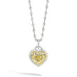 6.91ct Yellow Diamond Heart Necklace with Pave Diamonds