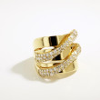 Private Label Wide Diamond Swirl Ring in 18K Yellow Gold
