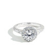 The Round Halo Pave Diamond Engagement Ring White Gold Setting