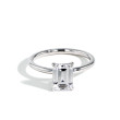Ultra Thin Emerald Cut Hidden Halo Engagement Ring Setting in Platinum