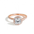 The Round Halo Pavé  Engagement Ring in Rose Gold