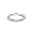 Private Label Slim Pave Wedding Band in 14K White Gold