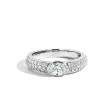 0.52ct Oval Diamond Pave Wedding Band in 14K White Gold