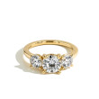 3 Carat Round Cut Three Stone Lab Diamond Engagement Ring in 14K Yellow Gold
