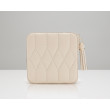 Wolf Caroline Quilted Leather Jewelry Zip Travel Case in Ivory