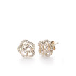 EF Collection Diamond Rose Stud Earrings