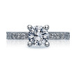 Tacori 41-25RD Diamond Milgrain Half Way Engagement Ring Sculpted Crescent Setting Top View
