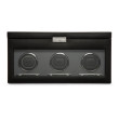 Wolf Black Triple Viceroy Watch Winder with Storage Front View