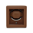 Wolf Cub Single Winder With Cover in Cognac Leather