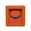 Wolf Cub Single Winder With Cover in Orange Leather