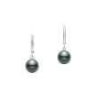 Mikimoto Black  South Sea Pearl Dangle Earrings