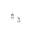 Mikimoto Pearl Diamond Star Drop Earrings