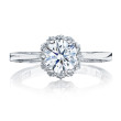Tacori 59-2RD Pave Diamond Floral Engagement Ring Sculpted Crescent Setting Top View
