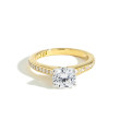 Robert Pelliccia Leganti Round Solitaire Pave Engagement Ring Setting in Yellow Gold