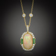 Robert Pelliccia Oval Opal, Diamond & Tsavorite Pendant