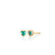EF Collection Emerald Heart Stud Earrings