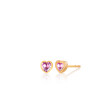 EF Collection Pink Sapphire Heart Stud Earrings
