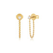 EF Collection Diamond Ball and Chain Stud Earring