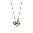 Mikimoto Yellow Gold Bow Akoya Pearl Pendant Necklace