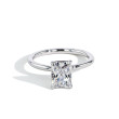 Radiant Ultra Thin Solitaire Engagement Ring Setting in Platinum