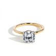 Round Ultra Thin Solitaire Engagement Ring Setting in Yellow Gold