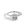 Oval Ultra Thin Solitaire Engagement Ring Setting in Platinum