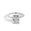 Large Radiant Ultra Thin Solitaire Engagement Ring Setting in Platinum