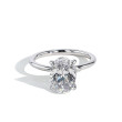 Large Oval Ultra Thin Solitaire Engagement Ring Setting in Platinum
