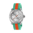 Gucci Dive Stainless Steel Bee Watch with Turquoise Rubber Strap - 40mm