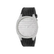 Gucci 25H Stainless Steel Watch with Black Leather Strap - 34mm