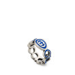 Interlocking G Ring with Blue Enamel Main