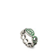 Interlocking G Ring with Green Enamel Main