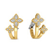 Roberto Coin Yellow Gold Diamond Princess Flower Huggie Earrings