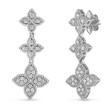 Roberto Coin White Gold Triple Diamond Princess Flower Drop Earrings