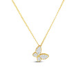 Roberto Coin Diamond Two Tone Butterfly Charm Necklace