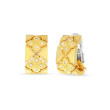 Roberto Coin Yellow Gold Diamond J-Hoop Venetian Princess Earrings
