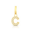 Roberto Coin Diamond Letter C Charm in Yellow Gold