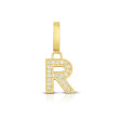 Roberto Coin Diamond Letter M Charm in Yellow Gold