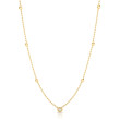Roberto Coin Diamonds By The Inch Yellow Gold Bead Chain Diamond Necklace