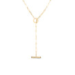 Roberto Coin Thin Lariat Paperclip Pink Tourmaline and Diamond Necklace
