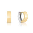 Roberto Coin Designer Gold Classic Two Tone Huggie Earrings