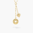 Roberto Coin Venetian Princess Double Diamond Heart Medallion Necklace in 18K Yellow Gold