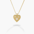 Roberto Coin Venetian Princess Small Diamond Heart Pendant Necklace in 18K Yellow Gold