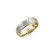 Crown Ring 6mm Two Tone Hammered Wedding Band