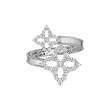Roberto Coin White Gold Diamond Bypass Princess Flower Ring 